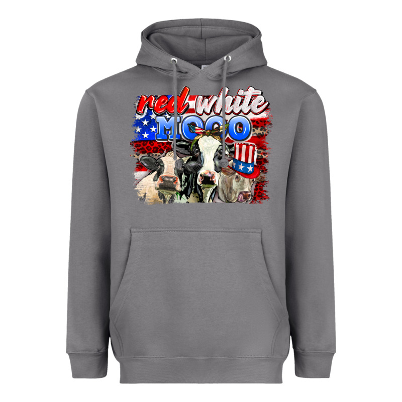 Red White Moo Heavyweight Hoodie by AdoDesignShop | Teevron