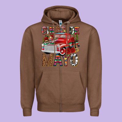 Cinco De Mayo Truck Zipper Hoodie Designed By Texasbilliewilder