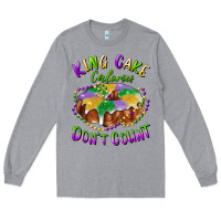 Heather Grey mardi gras king cake calories don't count Long Sleeve Tee - RanaPortraitStore