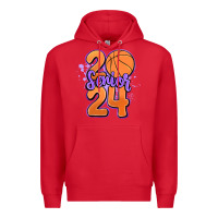 Red senior 2024 basketball Premium Hoodie - MaliasSmallBusiness