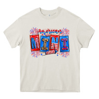 Cream american mini Heavy Core Tee - CowhideDigitalArt