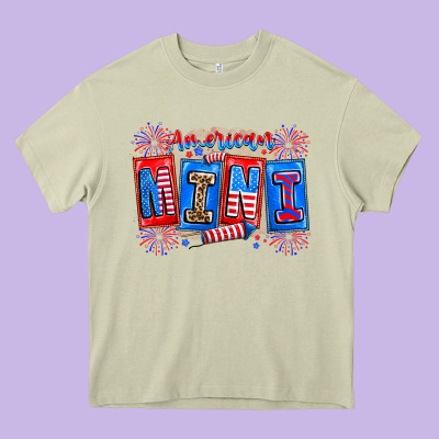 American Mini Heavy Core Tee Designed By Cowhidedigitalart