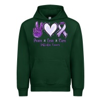 Forest Green Peace love cure Testicular Cancer Urban Hoodie - NancyCooperArtShop