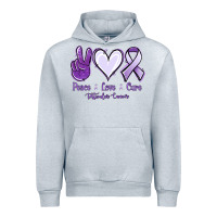 Heather Grey Peace love cure Testicular Cancer Urban Hoodie - NancyCooperArtShop