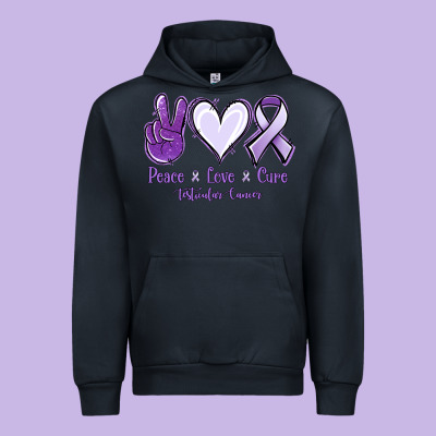 Peace Love Cure Testicular Cancer Urban Hoodie Designed By Nancycooperartshop