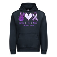 Navy Peace love cure Testicular Cancer Urban Hoodie - NancyCooperArtShop