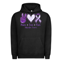 Pigment Black Peace love cure Testicular Cancer Urban Hoodie - NancyCooperArtShop