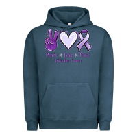 Pigment Midnight Navy Peace love cure Testicular Cancer Urban Hoodie - NancyCooperArtShop