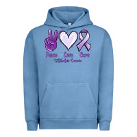 Pigment Pebble Blue Peace love cure Testicular Cancer Urban Hoodie - NancyCooperArtShop