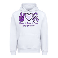 White Peace love cure Testicular Cancer Urban Hoodie - NancyCooperArtShop