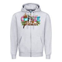 Heather Grey coffee please Zipper Hoodie - Zillion Design Studio