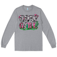 Heather Grey cowgirl lightning bolt Long Sleeve Tee - Zillion Design Studio