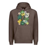 Coffee st patricks day green smile Premium Hoodie - MaliasSmallBusiness