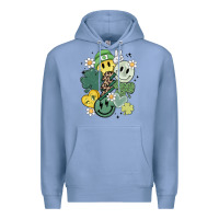 Colony Blue st patricks day green smile Premium Hoodie - MaliasSmallBusiness