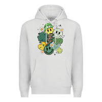Dove Grey st patricks day green smile Premium Hoodie - MaliasSmallBusiness