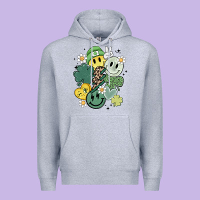 St Patricks Day Green Smile Premium Hoodie Designed By Maliassmallbusiness