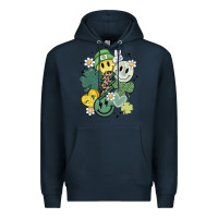 Navy st patricks day green smile Premium Hoodie - MaliasSmallBusiness