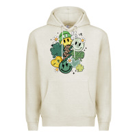 Oatmeal Heather st patricks day green smile Premium Hoodie - MaliasSmallBusiness