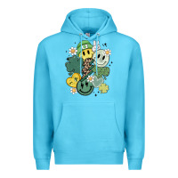 Ocean Blue st patricks day green smile Premium Hoodie - MaliasSmallBusiness