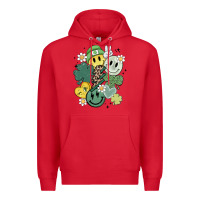 Red st patricks day green smile Premium Hoodie - MaliasSmallBusiness