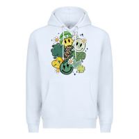 White st patricks day green smile Premium Hoodie - MaliasSmallBusiness