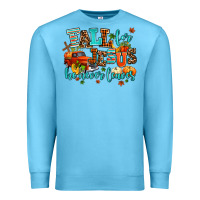 Ocean Blue fall for jesus he never leaves Premium Sweatshirt - AdoDesignShop