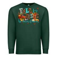 Sports Green fall for jesus he never leaves Premium Sweatshirt - AdoDesignShop