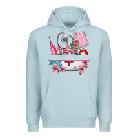 Blue Mist custom name nurse hat and elements Premium Hoodie - AdoDesignShop
