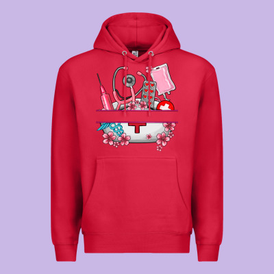 Custom Name Nurse Hat And Elements Premium Hoodie Designed By Adodesignshop