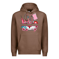 Chestnut custom name nurse hat and elements Premium Hoodie - AdoDesignShop
