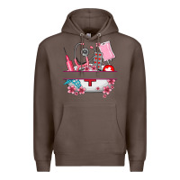 Coffee custom name nurse hat and elements Premium Hoodie - AdoDesignShop