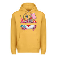 Mustard custom name nurse hat and elements Premium Hoodie - AdoDesignShop