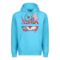 Ocean Blue custom name nurse hat and elements Premium Hoodie - AdoDesignShop
