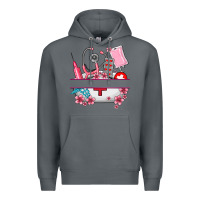 Rock custom name nurse hat and elements Premium Hoodie - AdoDesignShop
