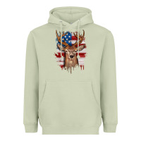 Matcha deer american flag Heavyweight Hoodie - JahusDesignShop