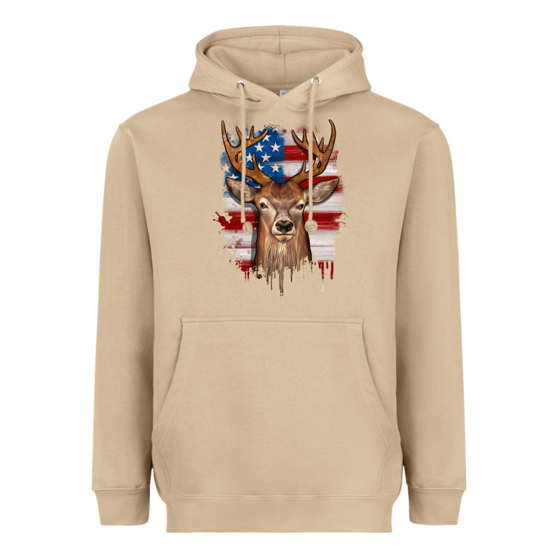 Deer American Flag Heavyweight Hoodie by JahusDesignShop | Teevron