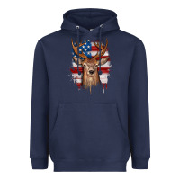 Navy deer american flag Heavyweight Hoodie - JahusDesignShop