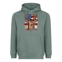 Sage deer american flag Heavyweight Hoodie - JahusDesignShop