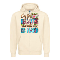 Sandshell coffee because adulting is hard Zipper Hoodie - Zillion Design Studio