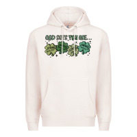 Pale Pink god says i am patrick's day Premium Hoodie - MaliasSmallBusiness