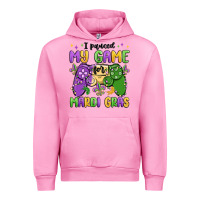 Fuchsia Pink i paused my game for mardi gras Urban Hoodie - MaliasSmallBusiness