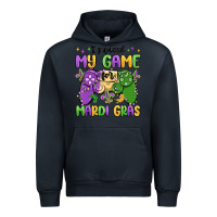 Navy i paused my game for mardi gras Urban Hoodie - MaliasSmallBusiness