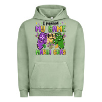 Pigment Oil Green i paused my game for mardi gras Urban Hoodie - MaliasSmallBusiness