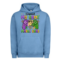 Pigment Pebble Blue i paused my game for mardi gras Urban Hoodie - MaliasSmallBusiness