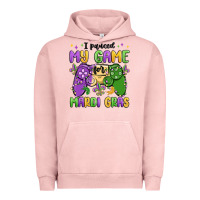 Pigment Salmon i paused my game for mardi gras Urban Hoodie - MaliasSmallBusiness