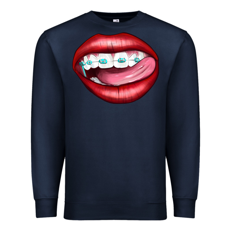 Lips Dental Braces Premium Sweatshirt by Artiststas | Teevron