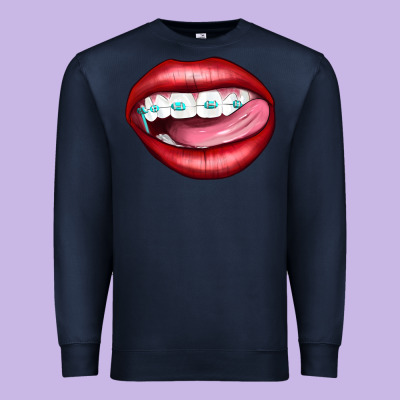 Lips Dental Braces Premium Sweatshirt Designed By Artiststas