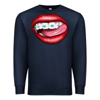Navy Lips Dental Braces Premium Sweatshirt - Artiststas