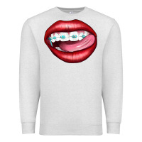 Oatmeal Heather Lips Dental Braces Premium Sweatshirt - Artiststas
