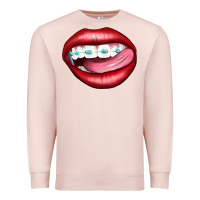 Pale Pink Lips Dental Braces Premium Sweatshirt - Artiststas